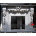 stone carving decorating flowers fireplace